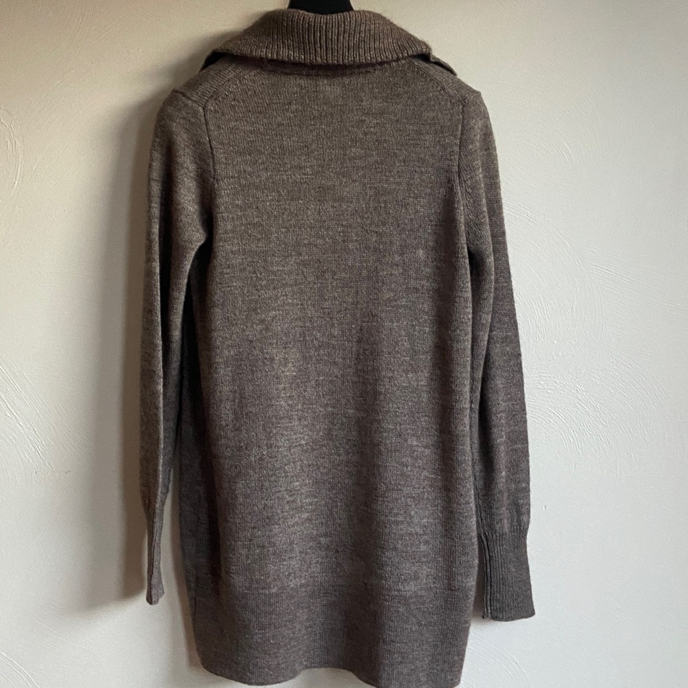 J.Crew alpaca wool collared  open-front brown/taupe cardigan sweater M - Picture 2 of 16